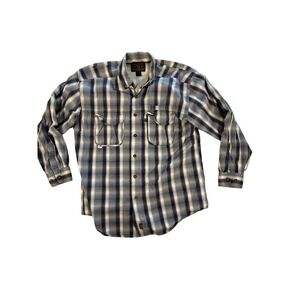 Woolrich Plaid Long Sleeve Button Up Shirt Men's Outdoor Camping Hiking Casual